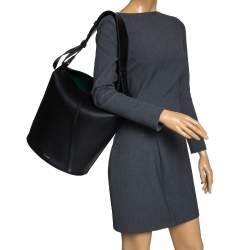Pre Owned Burberry Black Leather Large Bucket Bag