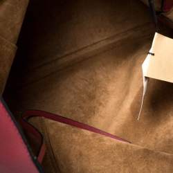 Pre Owned حقيبة يد بربري تفاصيل غرومت متوسطة جلد أحمر كريمسون