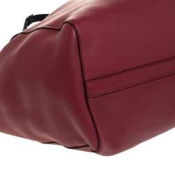 Pre Owned حقيبة يد بربري تفاصيل غرومت متوسطة جلد أحمر كريمسون