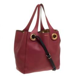 Pre Owned حقيبة يد بربري تفاصيل غرومت متوسطة جلد أحمر كريمسون