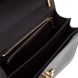 Pre Owned Burberry Black Leather TB Shoulder Bag