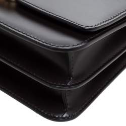 Pre Owned Burberry Black Leather TB Shoulder Bag