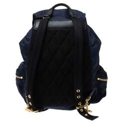 Pre Owned Burberry Navy Blue Nylon Rucksack Backpack
