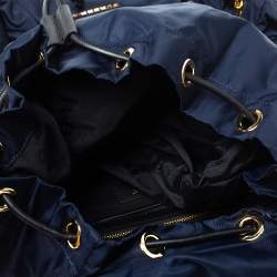 Pre Owned Burberry Navy Blue Nylon Rucksack Backpack