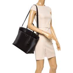 Pre Owned Burberry Dark Brown Leather Society Top Handle Bag