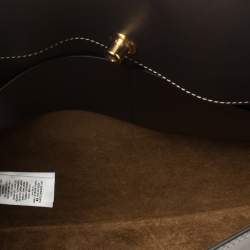 Pre Owned Burberry Dark Brown Leather Society Top Handle Bag