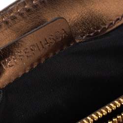 مملوكة مسبقًا Burberry Metallic Brown Woven Leather and Suede Small Shoulder Bag