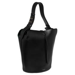Pre Owned Burberry Black Leather Large Bucket Bag