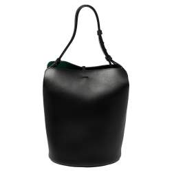 Pre Owned Burberry Black Leather Large Bucket Bag