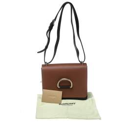 Burberry Brown/Black Leather D-Ring Crossbody Bag