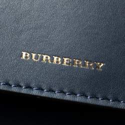 Pre Owned Burberry Indigo Leather Large Bucket Bag