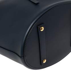 Pre Owned Burberry Indigo Leather Large Bucket Bag