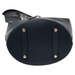 Pre Owned Burberry Indigo Leather Large Bucket Bag
