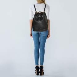 Pre Owned Burberry Black Leather Small GRMT Backpack