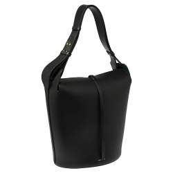 Pre Owned Burberry Black Leather Large Bucket Bag