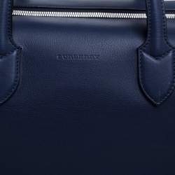 Burberry Regency Blue Leather Lawrence Holdall Weekend Bag