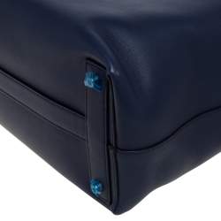 Burberry Regency Blue Leather Lawrence Holdall Weekend Bag