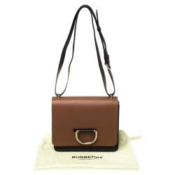 Burberry Black/Brown Leather Small D-Ring Shoulder Bag
