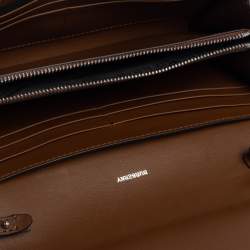 Pre Owned Burberry Malt Brown Vintage Check PVC Hannah Wallet On Strap