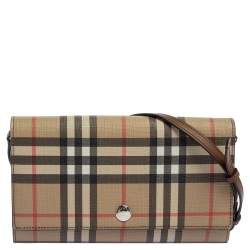 Burberry Hannah Check Chain Strap Wallet