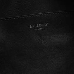 Pre Owned Burberry Black Leather and Patent Leather Cube Bumbag