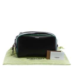 Pre Owned Burberry Black Leather and Patent Leather Cube Bumbag