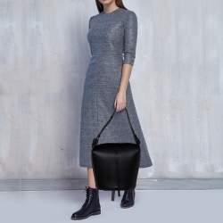 Pre Owned Burberry Black Leather Large Bucket Bag