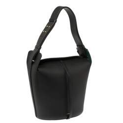 Pre Owned Burberry Black Leather Large Bucket Bag