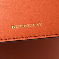 Pre Owned Burberry Orange Leather Small Bucket Bag
