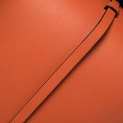 Pre Owned Burberry Orange Leather Small Bucket Bag