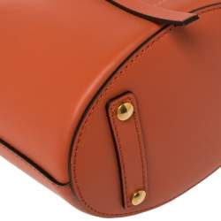 Pre Owned Burberry Orange Leather Small Bucket Bag