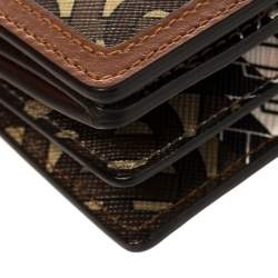 Pre Owned Burberry Brown TB-Print Coated Canvas and Leather Crossbody Bag