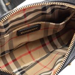 Pre Owned Burberry Beige/Black Nova Check Canvas and Leather Studded Elise Belt Bag