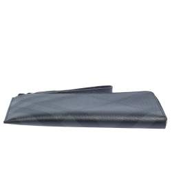 Pre Owned Burberry Charcoal Check Coated Canvas Zip Around Nolan Wristlet Wallet