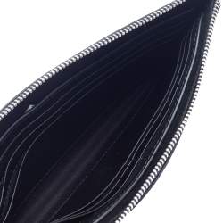 Pre Owned Burberry Charcoal Check Coated Canvas Zip Around Nolan Wristlet Wallet