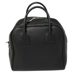 مملوكة مسبقًا Burberry Black Leather Medium Cube Duffle Bag