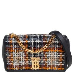Burberry Black Tweed and Leather Small Lola Chain Shoulder Bag Burberry
