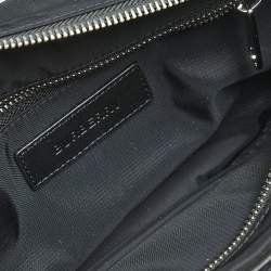 Pre Owned Burberry Black Logo Print Nylon and Leather Trim Bum Belt Bag