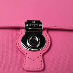 Pre Owned Burberry Pink Leather Mini DK88 Top Handle Bag