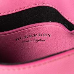 Pre Owned Burberry Pink Leather Mini DK88 Top Handle Bag