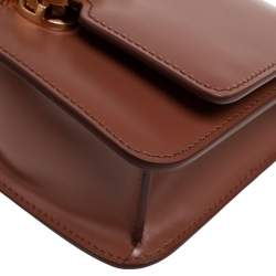 Pre Owned Burberry Brown Leather TB Mini Belt Bag