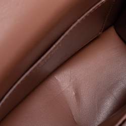 Pre Owned Burberry Brown Leather TB Mini Belt Bag