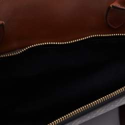 Pre Owned Burberry Brown TB Monogram Coated Canvas and Leather Extra Large Society Top Handle Bag