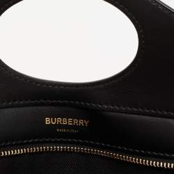 Pre Owned Burberry Black/Red Check Nylon and Leather Mini Pocket Bag
