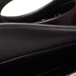 Pre Owned Burberry Black/Red Check Nylon and Leather Mini Pocket Bag