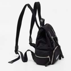Burberry Black Nylon and Leather Small Rucksack Backpack