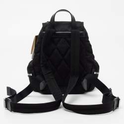 Burberry Black Nylon and Leather Small Rucksack Backpack