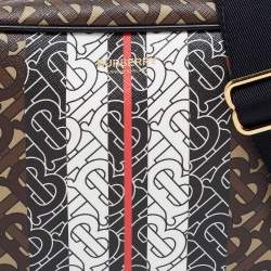 Burberry Brown Monogram Coated Canvas Stripe Crossbody Bag