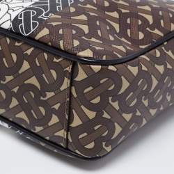 Burberry Brown Monogram Coated Canvas Stripe Crossbody Bag