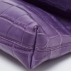 Burberry Prorsum Purple Crocodile Leather Kendal Clutch